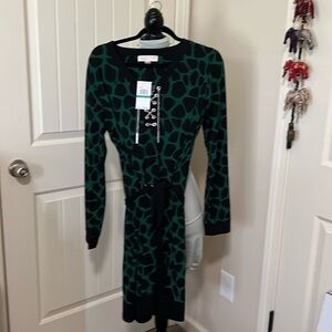 Michael Kors dress w tie and silver chain closure